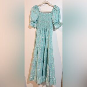 Floral Mint Green Maxi Dress